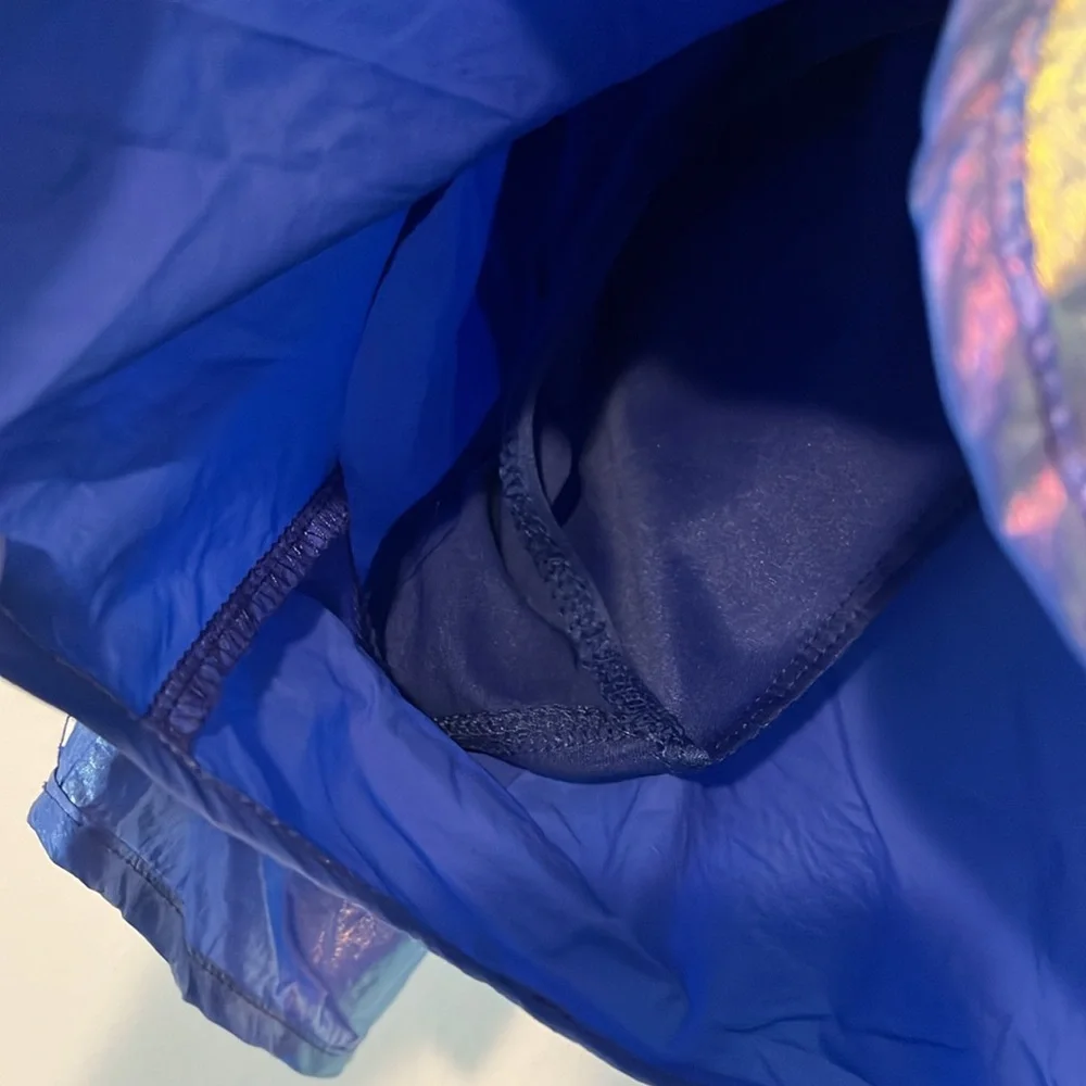 PINK LILY Iridescent Blue & Purple High Waist Lined Athletic Shorts - Picture 2 of 4